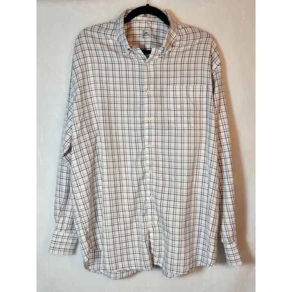Peter Millar Other - Peter Millar Performance Shirt Mens XL White‎ Plaid Check Stretch Button Down
